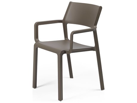 Nardi Trill Fiberglass Resin Tobacco Stackable Dining Arm Chair