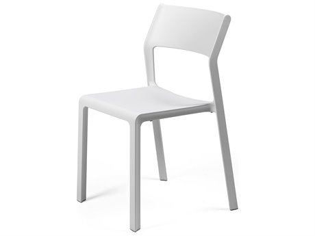 Nardi Trill Fiberglass Resin Bianco Stackable Bistro Side Chair