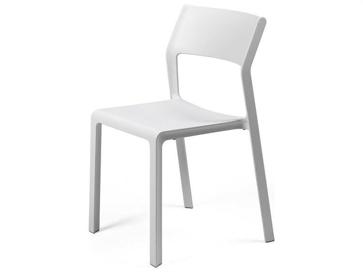 Nardi Trill Fiberglass Resin Bianco Stackable Bistro Side Chair