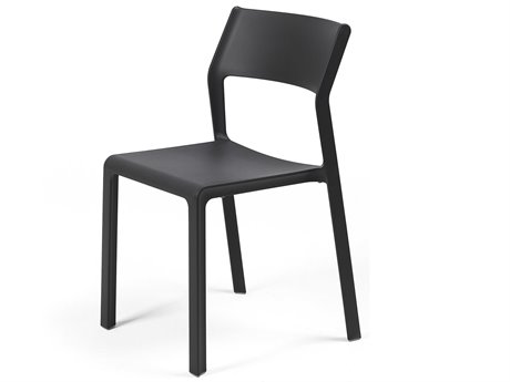 Nardi Trill Fiberglass Resin Antracite Stackable Bistro Side Chair