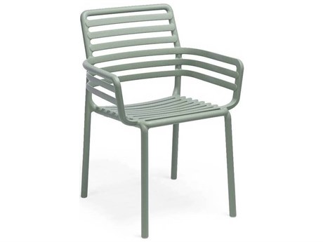 Nardi Doga Fiberglass Resin Menta Stackable Dining Arm Chair