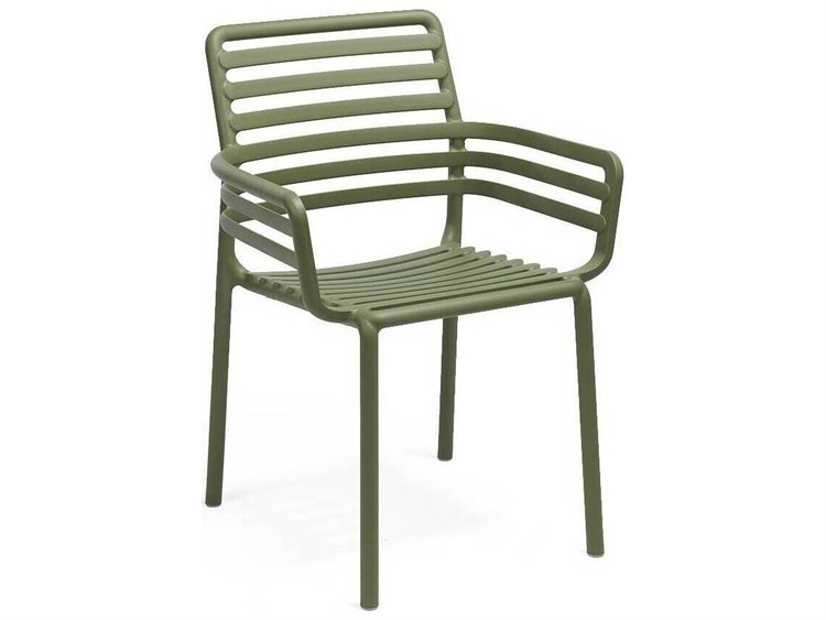 Nardi Doga Fiberglass Resin Agave Stackable Dining Arm Chair