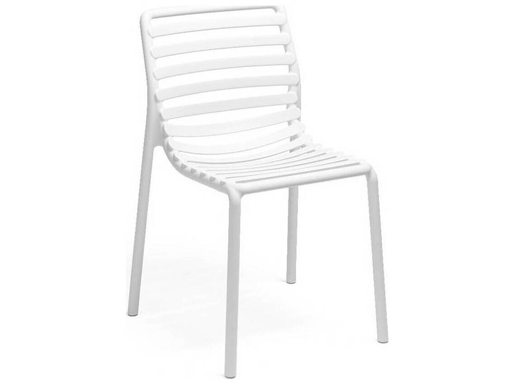 Nardi Doga Fiberglass Resin Bianco Stackable Bistro Chair