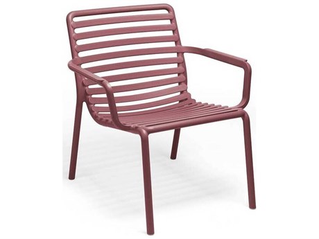 Nardi Doga Fiberglass Resin Marsala Stackable Relax Lounge Chair