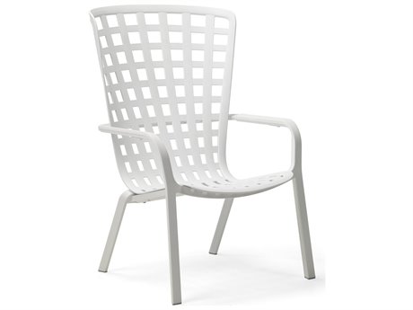 Nardi Folio Fiberglass Resin Bianco Stackable Arm Chair