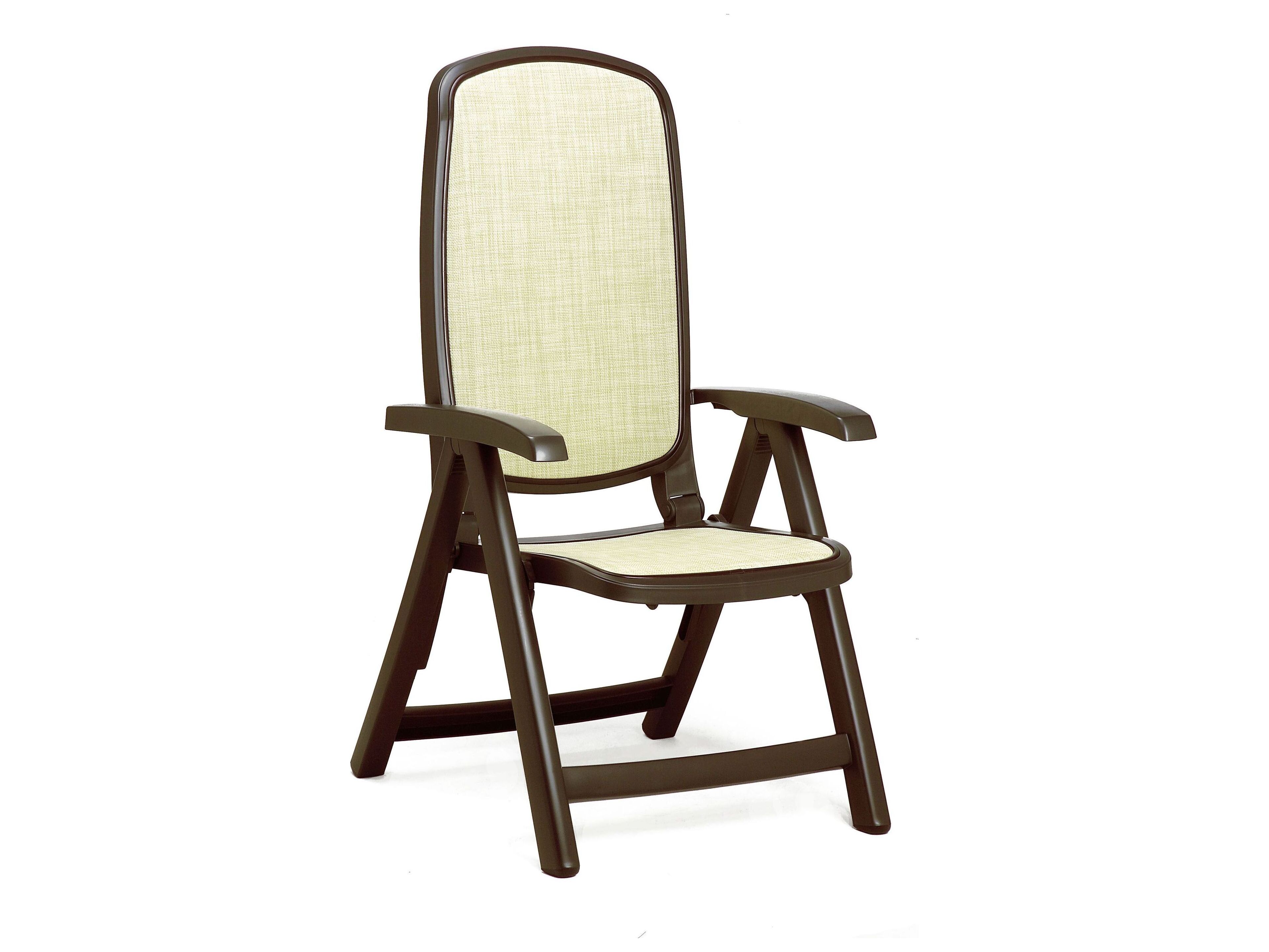 Nardi Delta Fiberglass Resin Caffe / Straw 5 Position Folding Chair