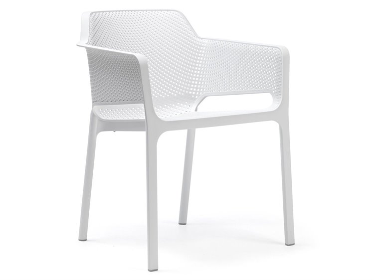 Nardi NET Resin Bianco Stackable Patio Dining Arm Chair