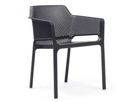 Nardi NET Fiberglass Resin Antracite Stackable Dining Arm Chair