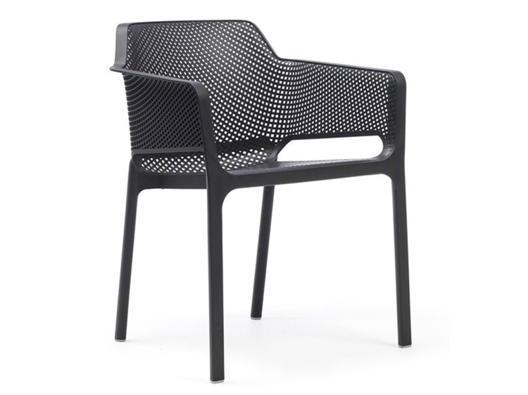 Nardi NET Fiberglass Resin Antracite Stackable Dining Arm Chair