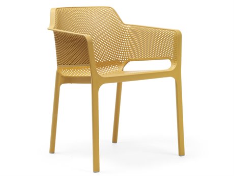 Nardi NET Fiberglass Resin Senape Stackable Dining Arm Chair