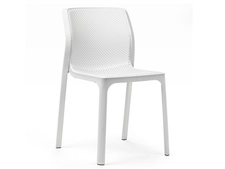 Nardi Bit Fiberglass Resin Bianco Stackable Dining Side Chair