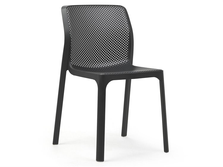 Nardi Bit Fiberglass Resin Antracite Stackable Dining Side Chair