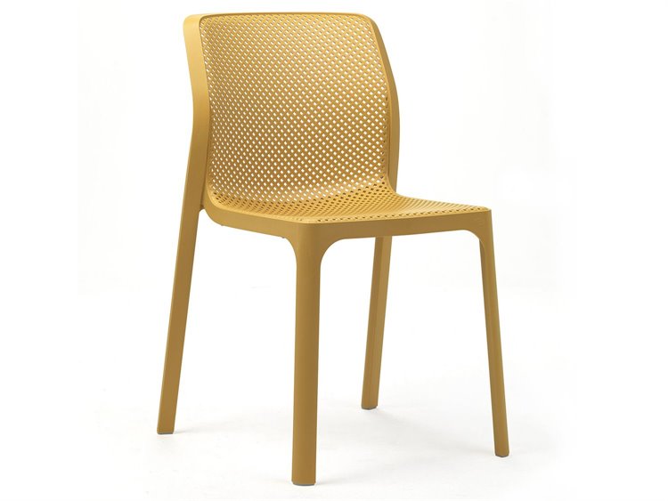 Nardi Bit Fiberglass Resin Senape Stackable Dining Side Chair