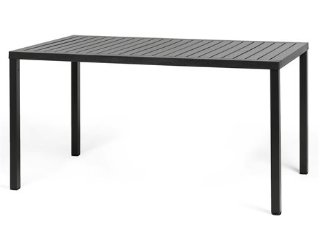 Nardi Cube Aluminum Antracite 48''W x 32''D Rectangular DurelTop Dining Table