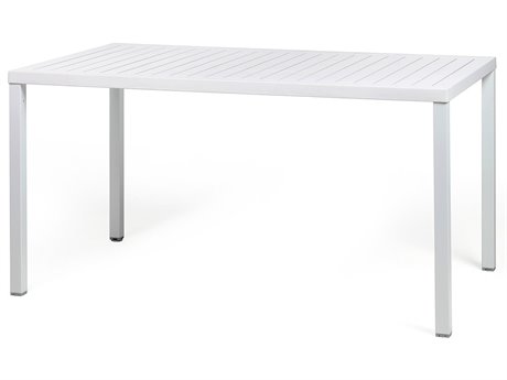 Nardi Cube Aluminum Bianco 48''W x 32''D Rectangular DurelTop Dining Table