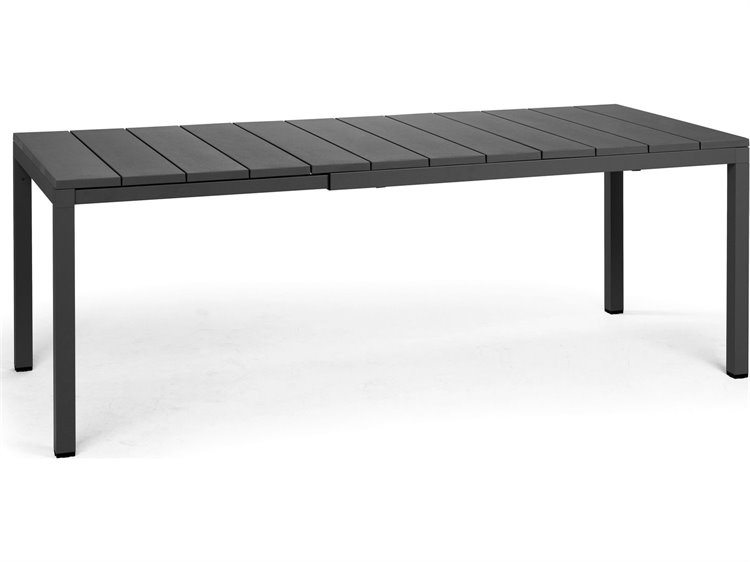 Nardi Rio 140 Resin Antracite 55-82''W x 33.5''D Rectangular Extension  Dining Table