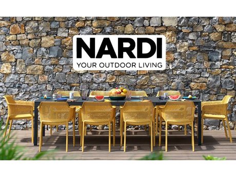 Nardi NET Fiberglass Resin Senape/Antracite Dining Set
