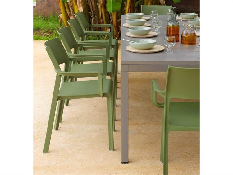 Nardi Trill Fiberglass Resin Agave/Tortora Dining Set