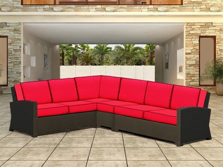 Forever Patio Barbados Wicker Thick 4 Piece Sectional Lounge Set