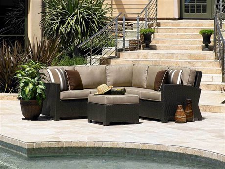 Forever Patio Barbados Wicker 4 Piece Sectional Loveseat Lounge Set