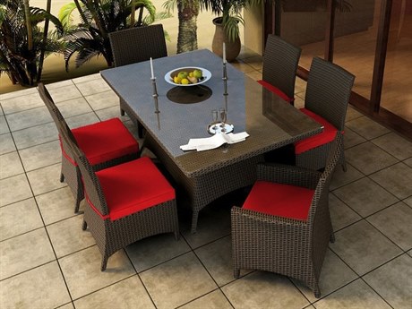 Forever Patio Barbados Wicker Thick 7 Piece Dining Set