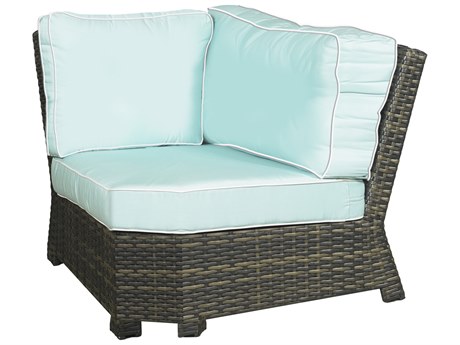 Forever Patio Brookside Wicker Rye Sectional 45 Degree Corner Lounge Chair