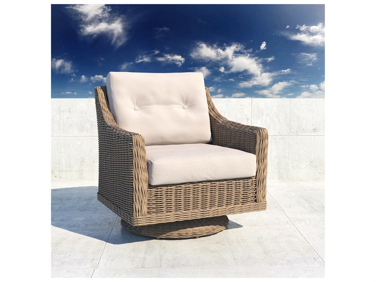 Forever Patio Carlisle Wicker Alabaster Swivel Rocker Lounge Chair NCFPCARSRAL