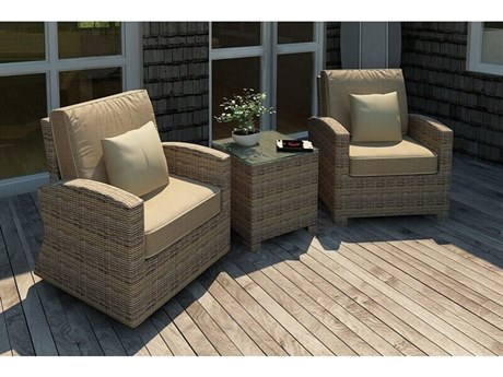 Forever Patio Cypress Wicker Heather Thick 3 Piece Lounge Set