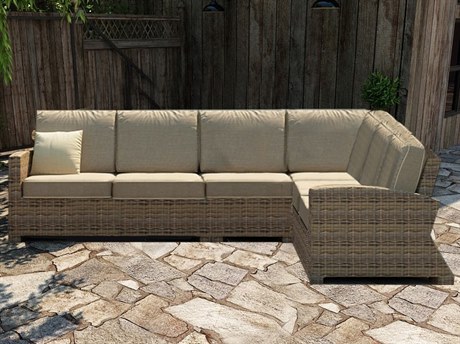 Forever Patio Cypress Wicker Heather Thick 4 Piece Sectional Lounge Set