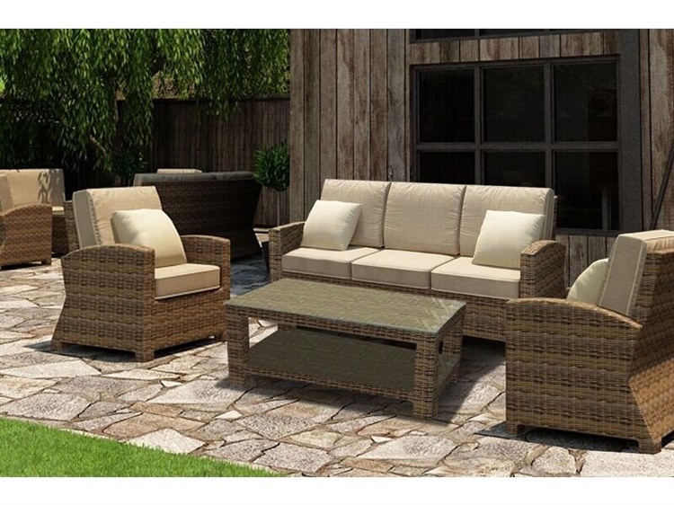 Forever Patio Cypress Wicker heather Thick 7 Piece Sectional Lounge Set