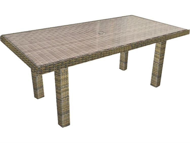 Forever Patio Hampton Heather Wicker 65 5 X 34 Rectangular Table