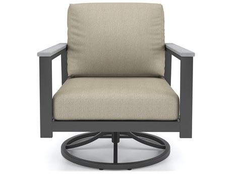 Forever Patio Hanover Slat Aluminum Swivel Rocker Lounge Chair with Polytuf Arm