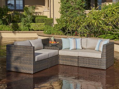 Forever Patio Horizon Wicker 5 Piece Sectional Lounge Set