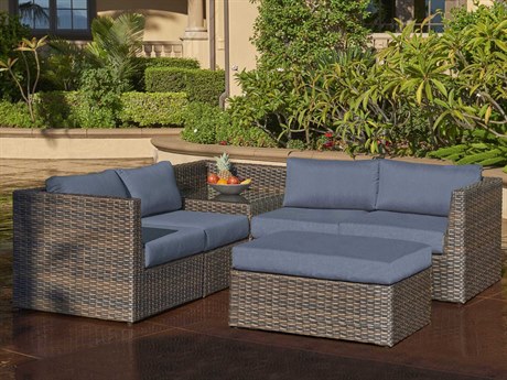 Woodard Whitecraft Saddleback Wicker Sectional Lounge Set | WTSDBK2