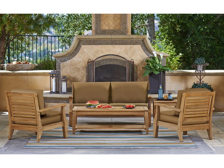 Forever Patio Miramar Plantation Teak Four Piece Lounge Set | NCFPMIR4SSTK