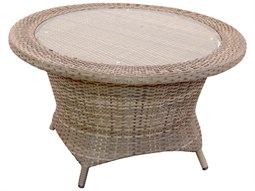 Forever Patio Universal Wicker 36'' Round Rotating Glass Top Chat Table