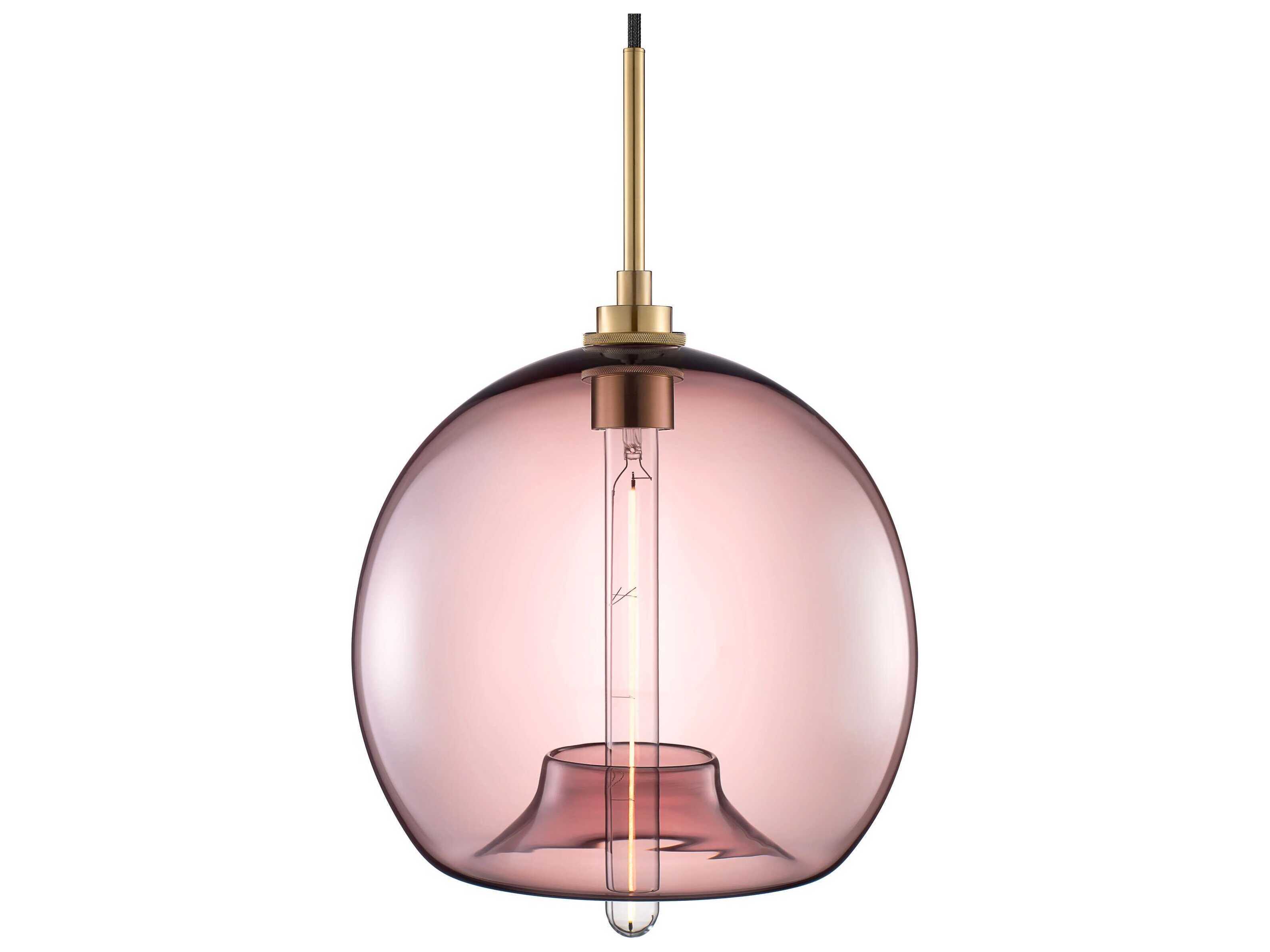 Niche Silica Stamen 1-Light Fig Pink Globe Mini Pendant | NCHGLSTAFIG
