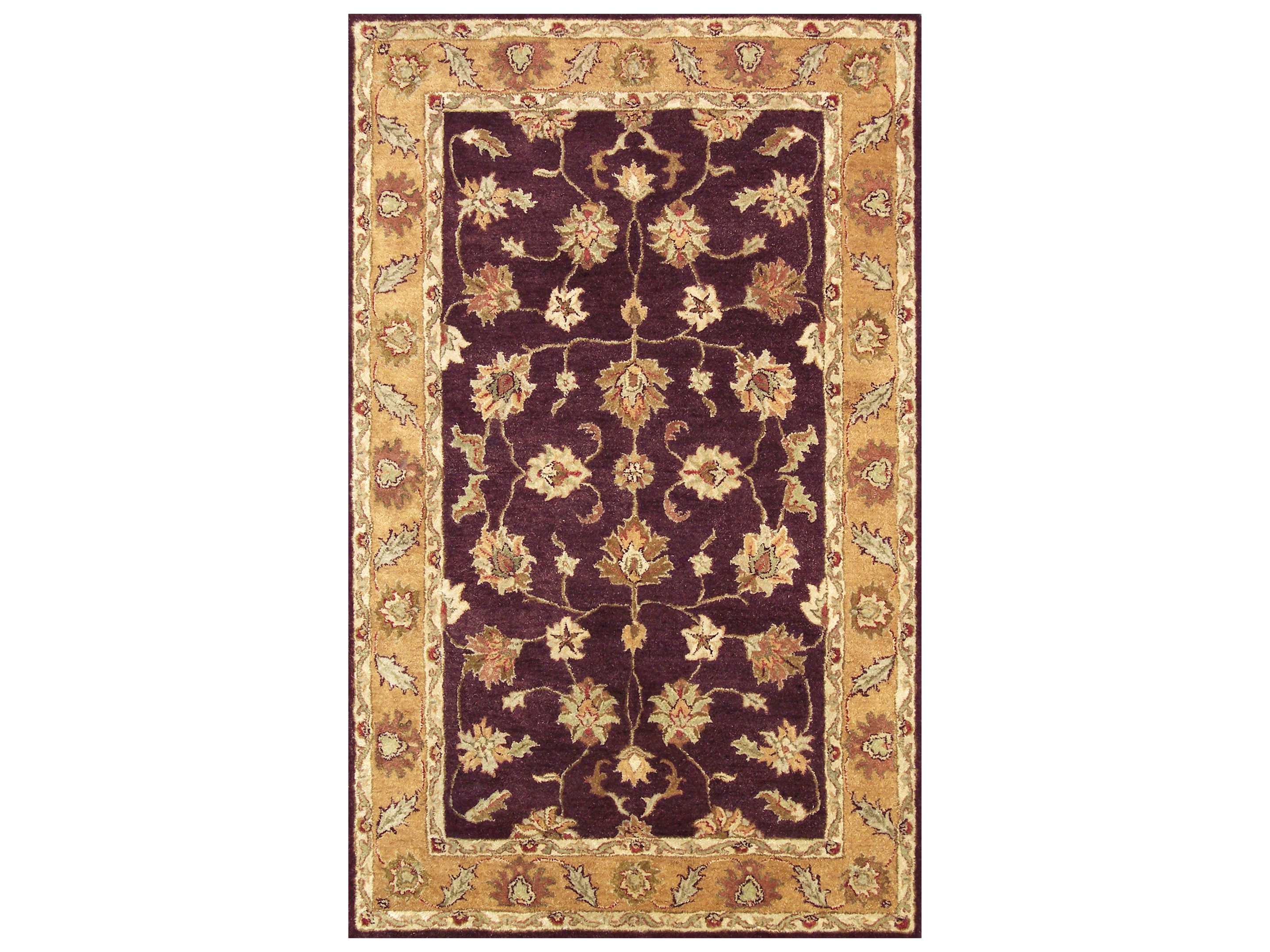 Noble House Golden Rectangular Burgundy & Gold Area Rug NHGOLD801