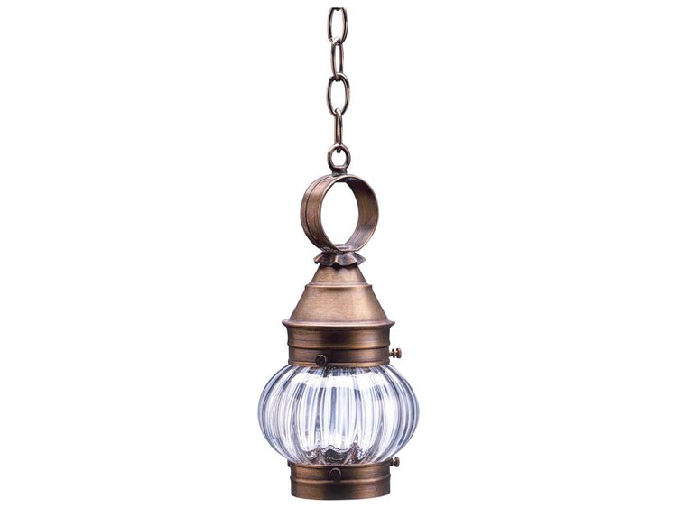 Northeast Lantern Onion 1-Light Outdoor Hanging Light Brass 6