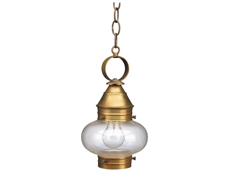 Northeast Lantern Onion 1-Light Outdoor Hanging Light Brass 5