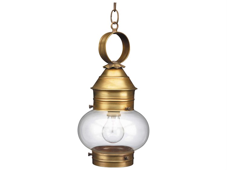 Northeast Lantern Onion 1-Light Outdoor Hanging Light Brass 3
