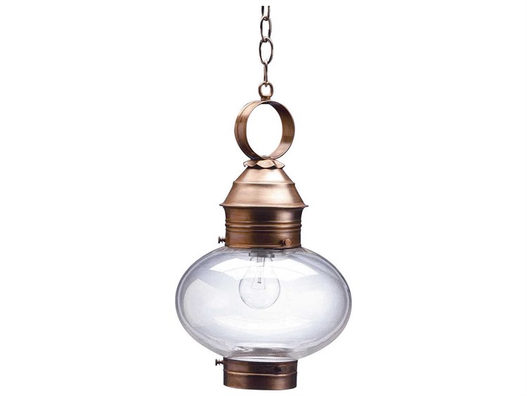 Northeast Lantern Onion 1-Light Outdoor Hanging Light Brass 2