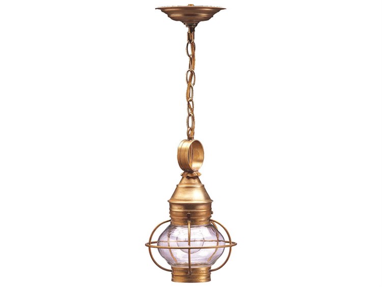 Northeast Lantern Onion 1-Light Outdoor Hanging Light Brass 8