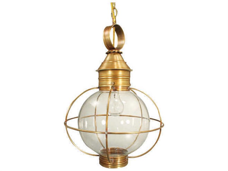 Northeast Lantern Onion 1-Light Outdoor Hanging Light Brass 7