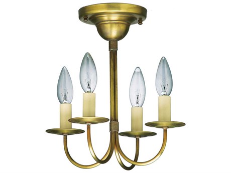 Northeast Lantern 4-Light Gold Semi Flush Mount