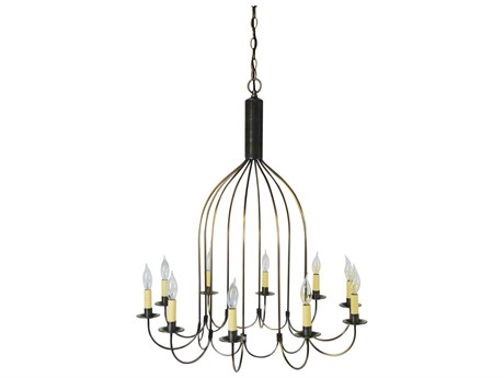 Northeast Lantern 10-Light Black Candelabra Chandelier