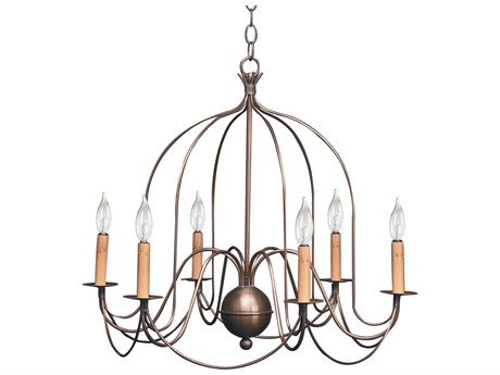 Northeast Lantern 6-Light Brass Candelabra Chandelier