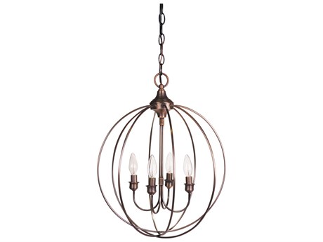 Northeast Lantern Orb 4-Light Brass Globe Chandelier