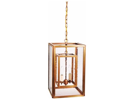 Northeast Lantern Foyer 2-Light Brass Mini Pendant