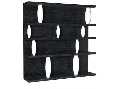 Noir Cinder Black With White Wash Bookcase